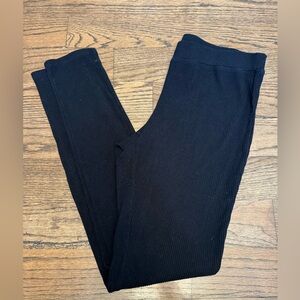 Express Black Ribbed Knitwear Leggings, Medium